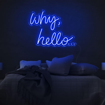 Why Hello Bright Yellow Led Neon Sign For Cozy Bedroom Decor | Shineneon