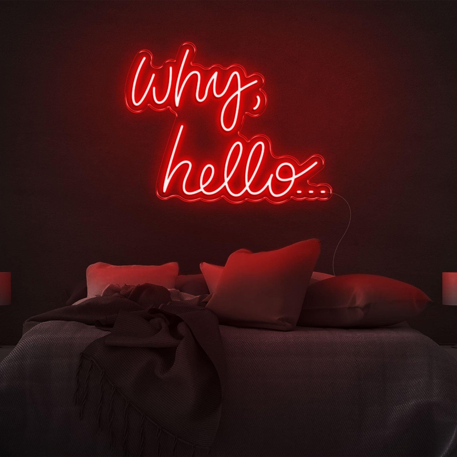 Why Hello Bright Yellow Led Neon Sign For Cozy Bedroom Decor | Shineneon