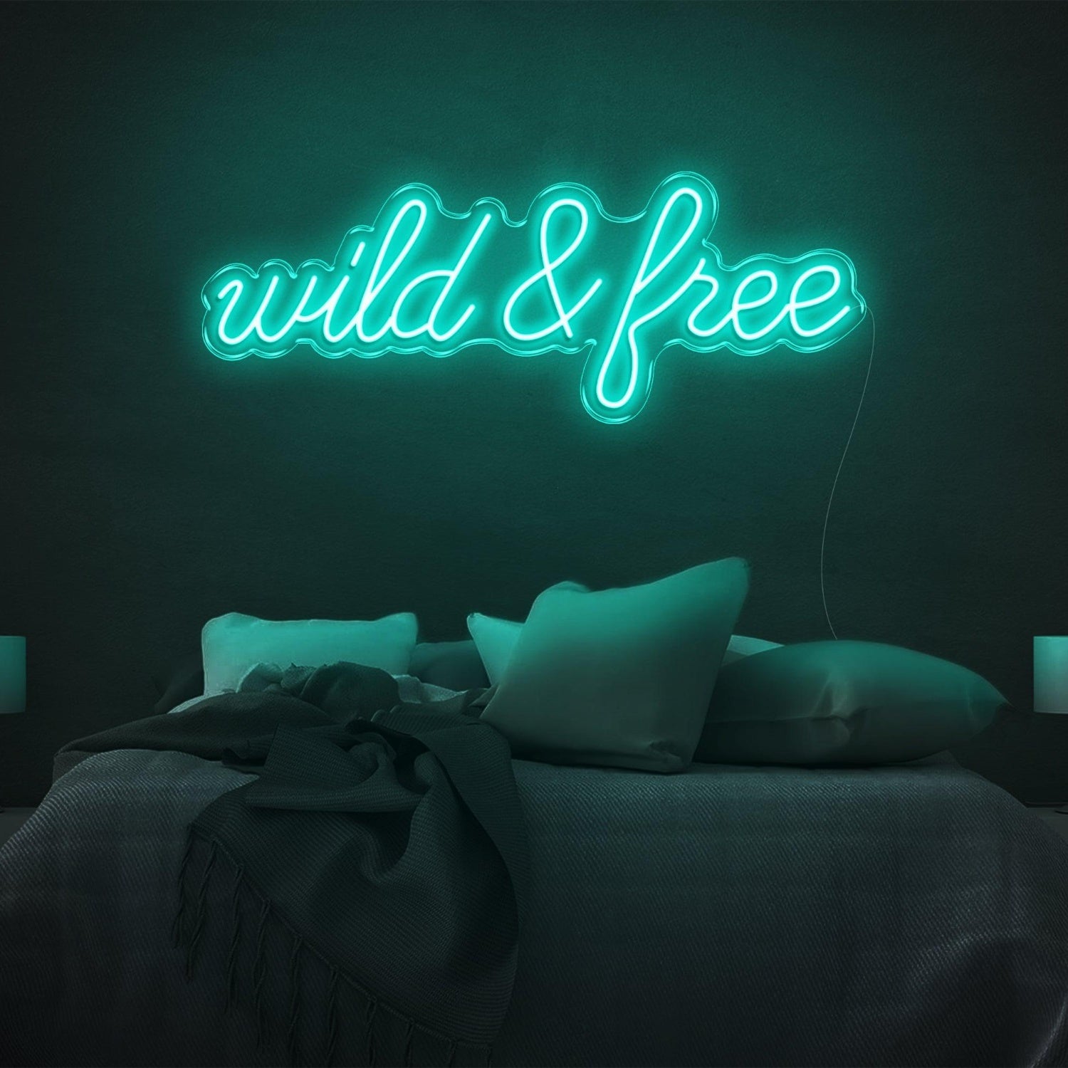 Wild And Free Bright Yellow Led Neon Sign For Bedroom Wall Decor | Shineneon