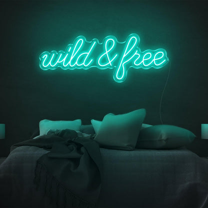 Wild And Free Bright Yellow Led Neon Sign For Bedroom Wall Decor | Shineneon