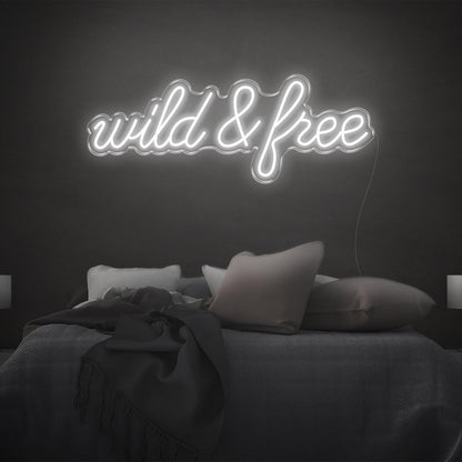 Wild And Free Bright Yellow Led Neon Sign For Bedroom Wall Decor | Shineneon