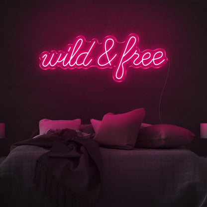 Wild And Free Bright Yellow Led Neon Sign For Bedroom Wall Decor | Shineneon