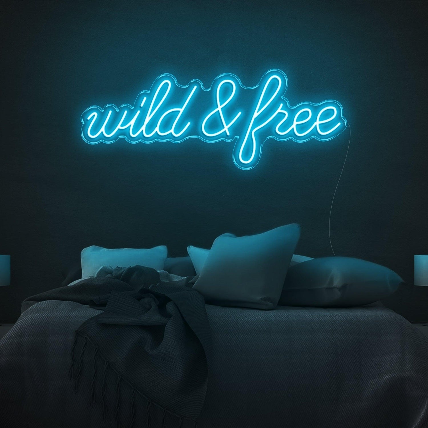 Wild And Free Bright Yellow Led Neon Sign For Bedroom Wall Decor | Shineneon