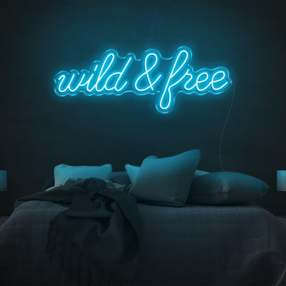 Wild And Free Bright Yellow Led Neon Sign For Bedroom Wall Decor | Shineneon