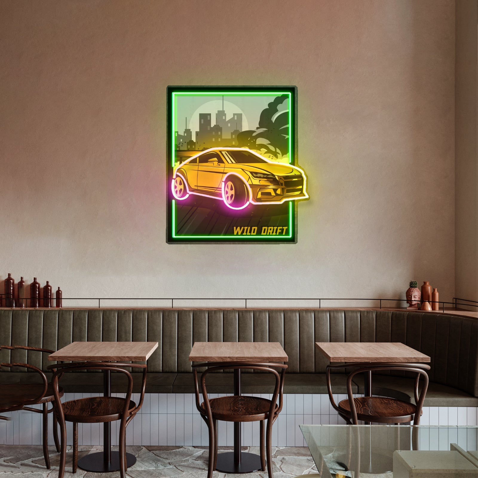Wild Drift Yellow Car Led Neon Sign Light Custom Led Signs - Shineneon