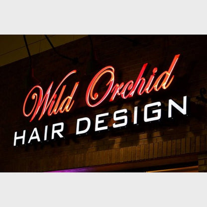 Wild Orchid Hair Design 3D Frontlit Channel Letters Led Light Sign - Shineneon