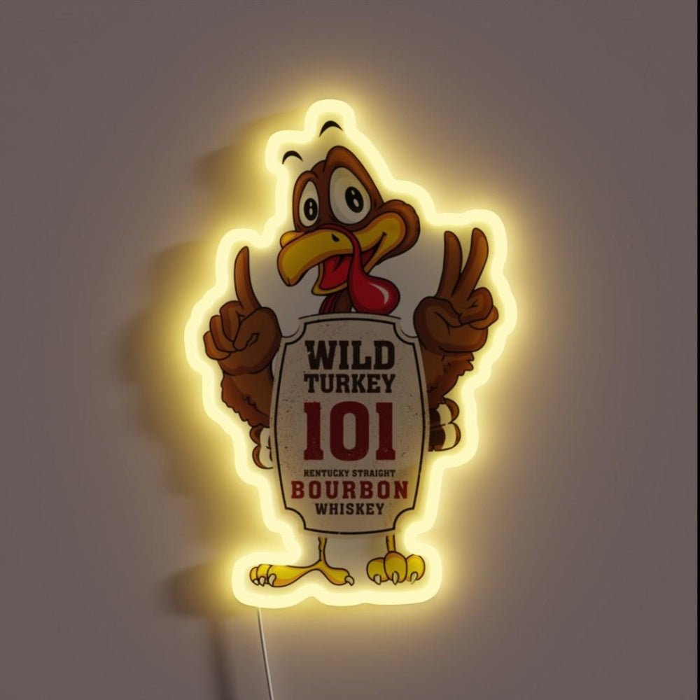 Wild Turkey Bourbon Drinking Gift Distressed Look Led Neon Sign - Shineneon