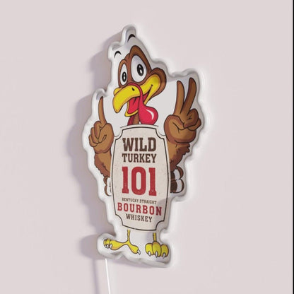 Wild Turkey Bourbon Drinking Gift Distressed Look Led Neon Sign - Shineneon