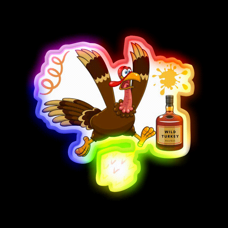 Wild Turkey Bourbon Whiskey Drink Bar Led Neon Sign Rgb Color