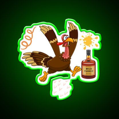 Wild Turkey Bourbon Whiskey Drink Bar Led Neon Sign Rgb Color