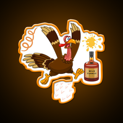 Wild Turkey Bourbon Whiskey Drink Bar Led Neon Sign Rgb Color