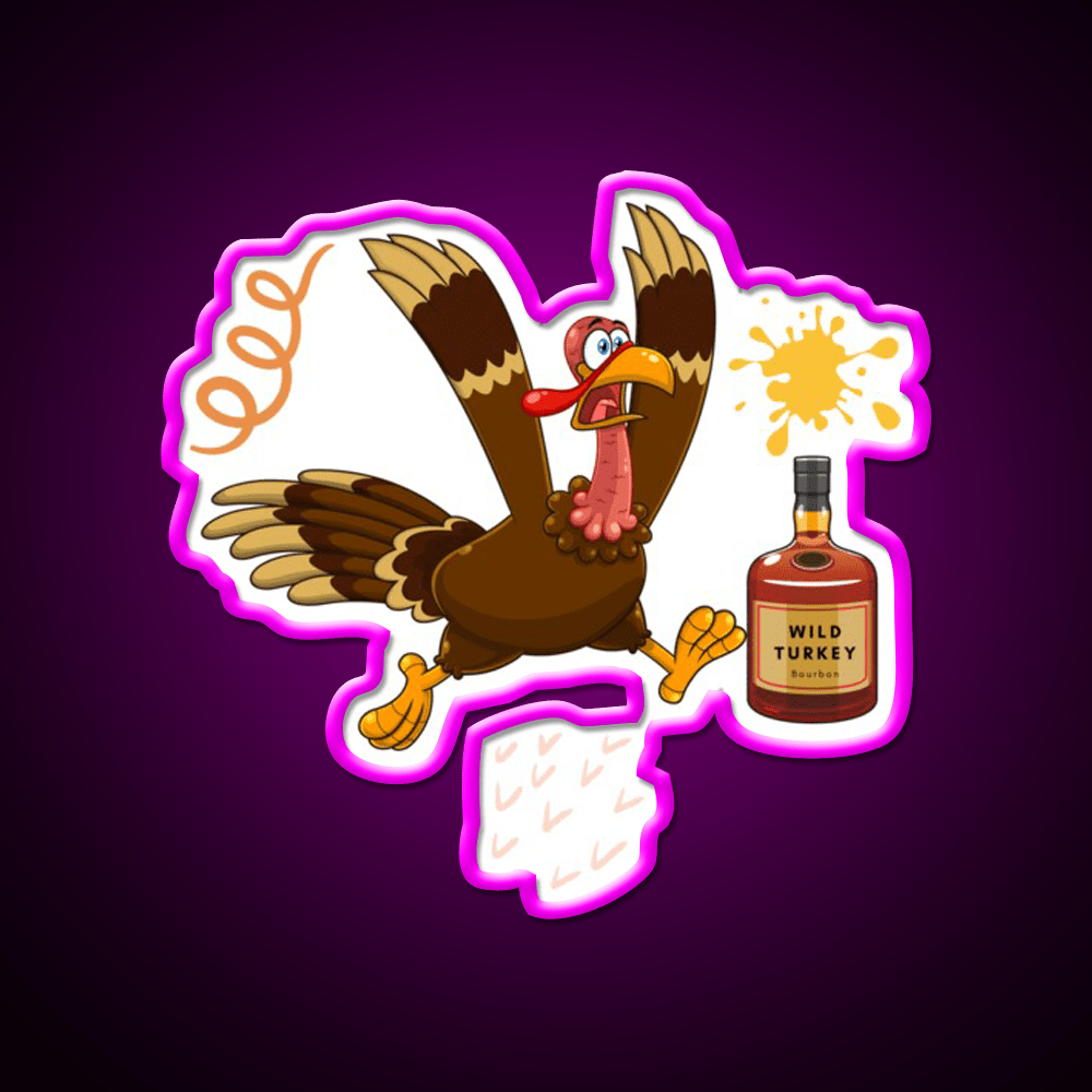 Wild Turkey Bourbon Whiskey Drink Bar Led Neon Sign Rgb Color - Shineneon