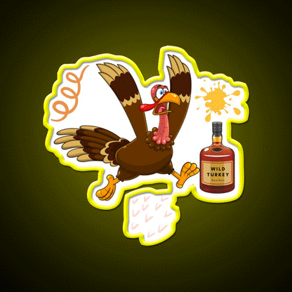 Wild Turkey Bourbon Whiskey Drink Bar Led Neon Sign Rgb Color