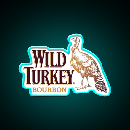 Wild Turkey Logo Beer Bar Decor Led Neon Sign Rgb Color - Size and dimension reference