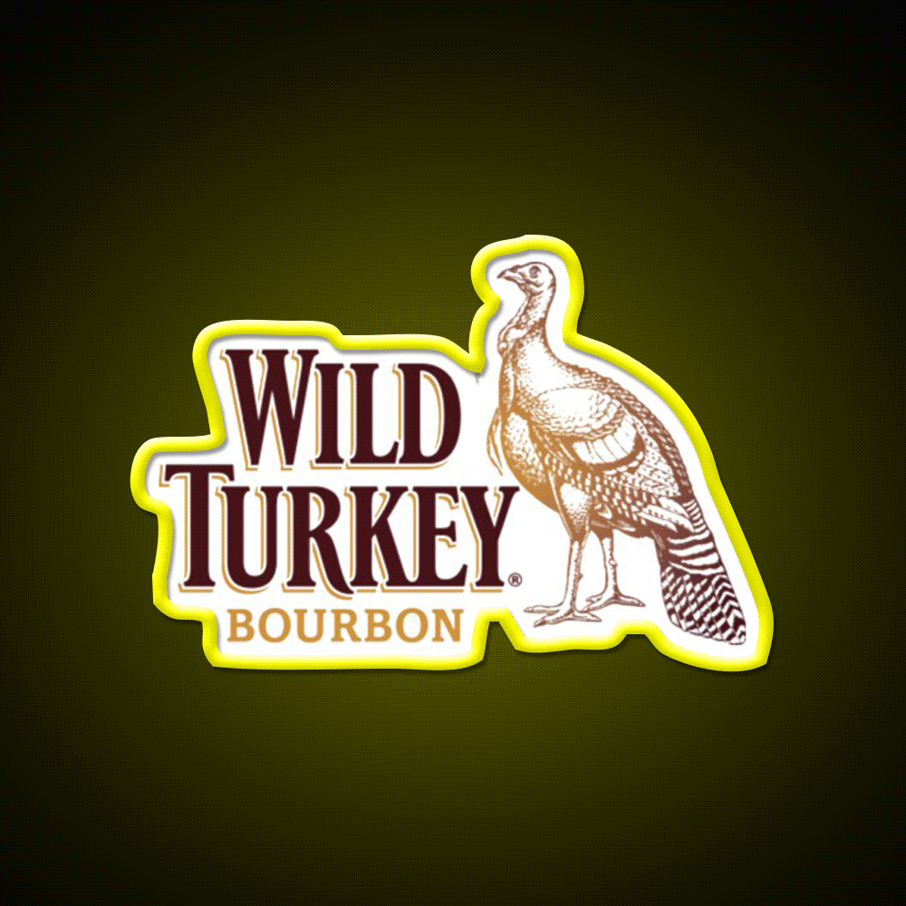 Wild Turkey Logo Beer Bar Decor Led Neon Sign Rgb Color - Custom LED neon sign front view