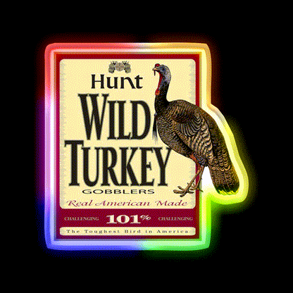 Wild Turkey Whiskey Drink Bar Led Neon Sign Wall Art Rgb Color