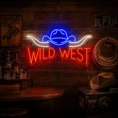 Wild West Cowboy Hat Neon Sign LED Neon Sign real lifestyle scene