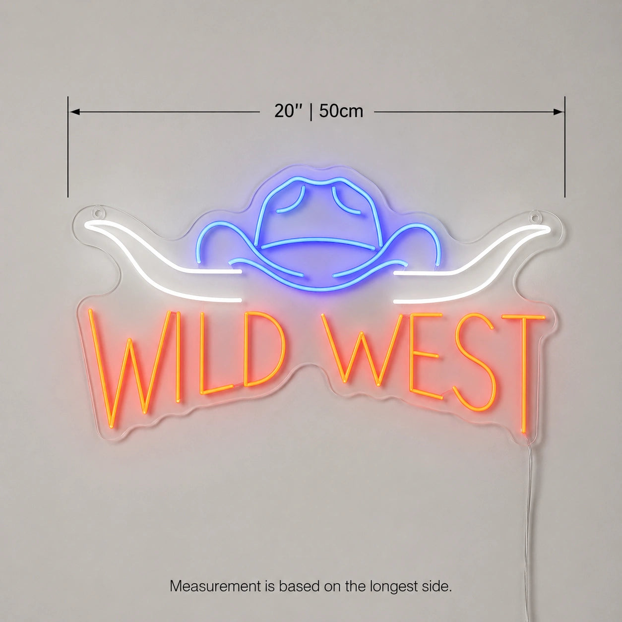Wild West Cowboy Hat Neon Sign LED Neon Sign size image