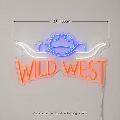 Wild West Cowboy Hat Neon Sign LED Neon Sign size image