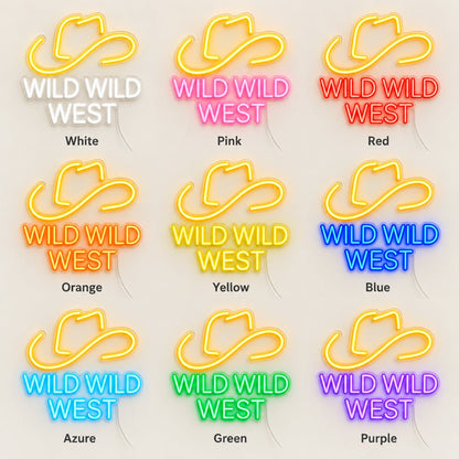 Wild Wild West Cowboy Hat Garage LED Neon Sign - Shineneon