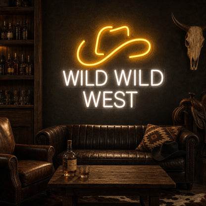 Wild Wild West Cowboy Hat LED Neon Sign high-converting product image