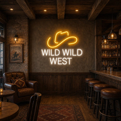 Wild Wild West Cowboy Hat LED Neon Sign - Shineneon
