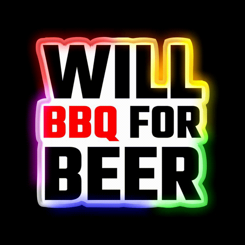 Will Bbq For Beer Bar Decor Led Neon Sign Rgb Color - LED neon sign close-up detail