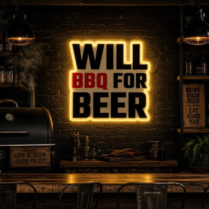 Will BBQ For Beer LED Neon Sign - Shineneon