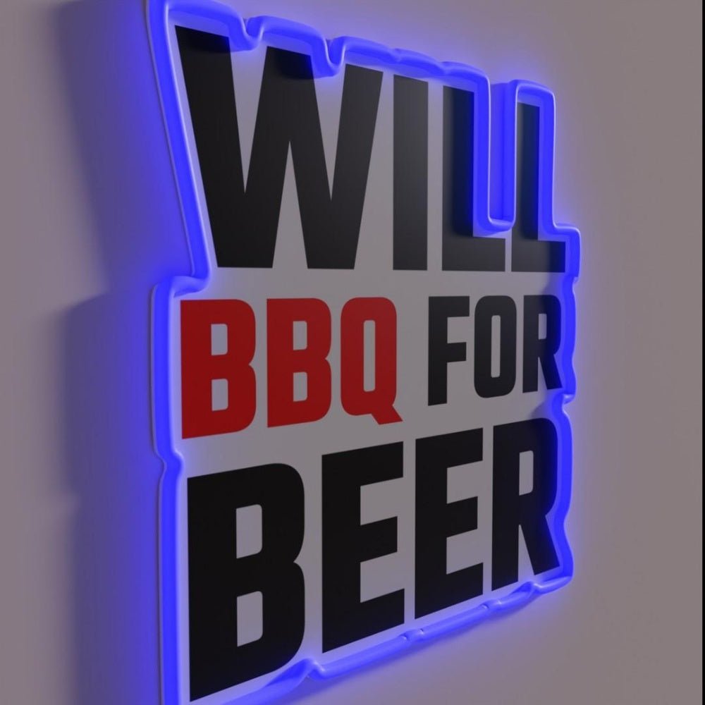 Will Bbq For Beer Rgb Led Neon Sign - Shineneon