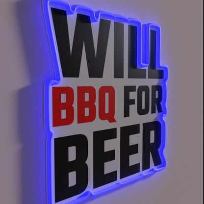 Will Bbq For Beer Rgb Led Neon Sign - Shineneon