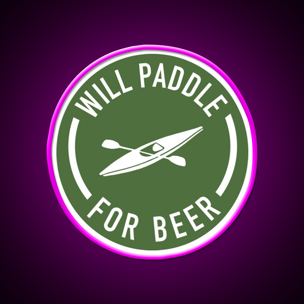Will Paddle For Beer Bar Decor Led Neon Sign Rgb Color - Neon sign mounted on wall in room