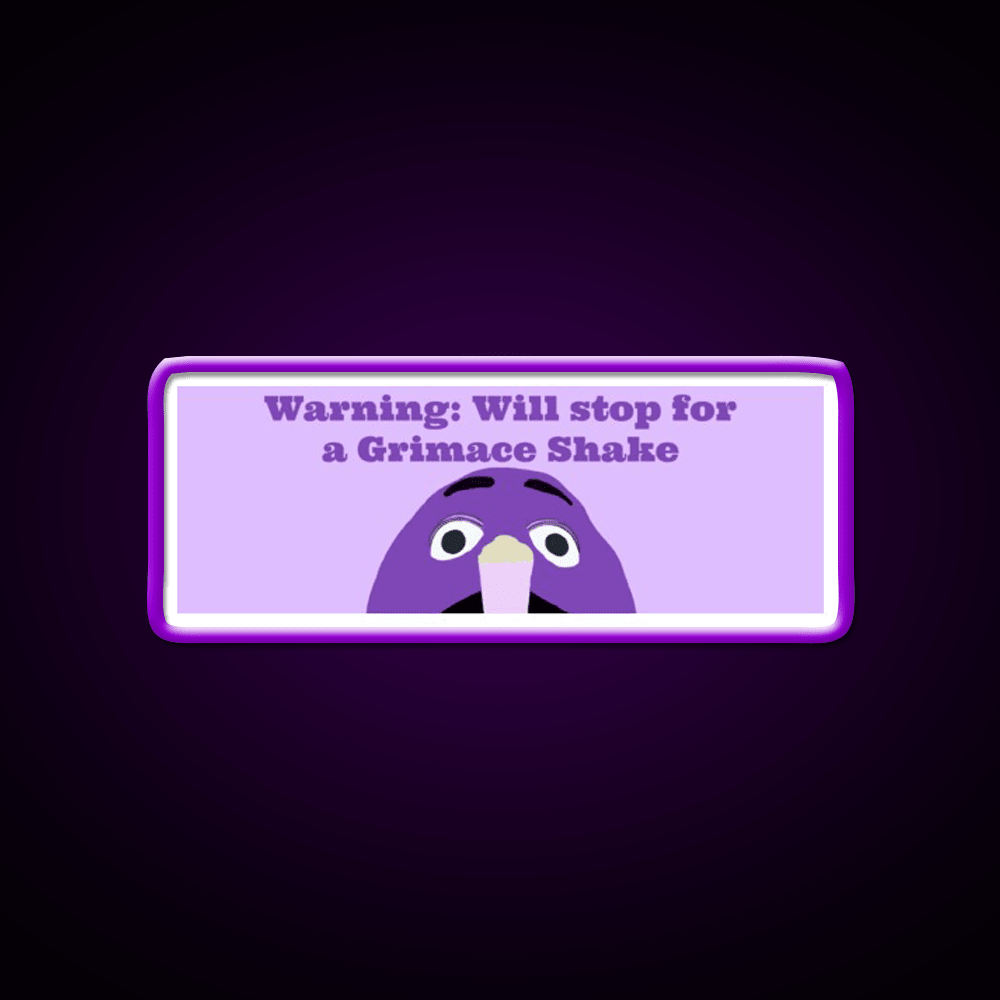 Will Stop For A Grimace Shake Fast Food Led Neon Sign For Burger Place Rgb Color - Shineneon