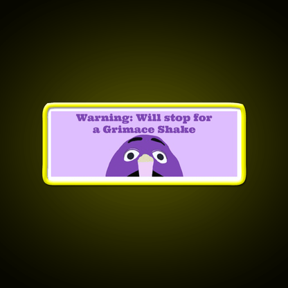 Will Stop For A Grimace Shake Fast Food Led Neon Sign For Burger Place Rgb Color - Shineneon
