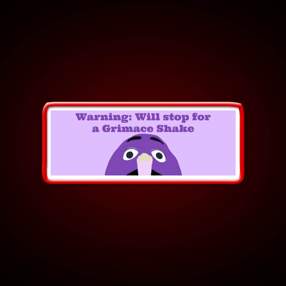 Will Stop For A Grimace Shake Fast Food Led Neon Sign For Burger Place Rgb Color - Shineneon