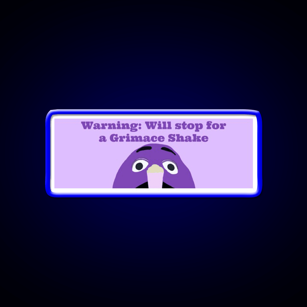 Will Stop For A Grimace Shake Fast Food Led Neon Sign For Burger Place Rgb Color - Shineneon