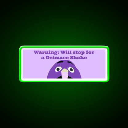 Will Stop For A Grimace Shake Fast Food Led Neon Sign For Burger Place Rgb Color - Shineneon