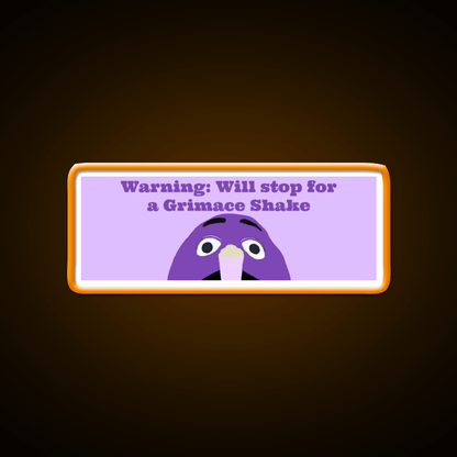 Will Stop For A Grimace Shake Fast Food Led Neon Sign For Burger Place Rgb Color - Shineneon