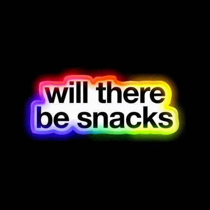 Will There Be Snacks Snack Food Led Neon Sign For Snack Room Rgb Color - LED neon sign close-up detail