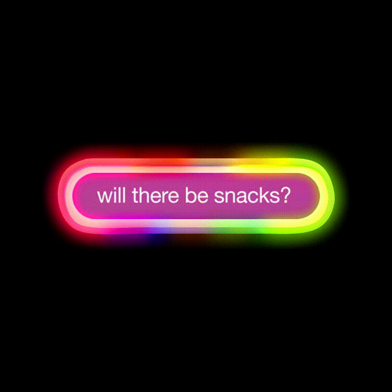 Will There Be Snacks Snack Food Led Neon Sign For Vending Area Rgb Color - LED neon sign close-up detail