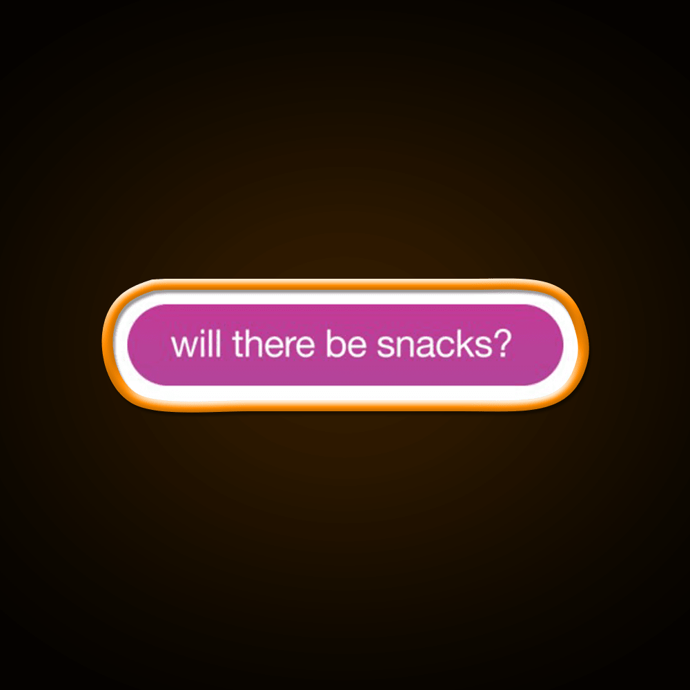 Will There Be Snacks Snack Food Led Neon Sign For Vending Area Rgb Color - Shineneon