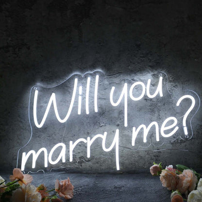 Will You Marry Me Custom White Led Neon Sign - Shineneon