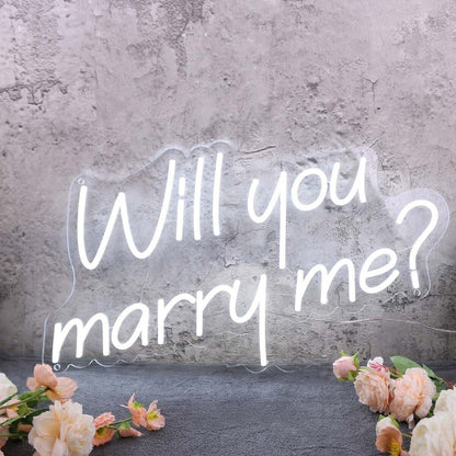 Will You Marry Me Custom White Led Neon Sign - Shineneon