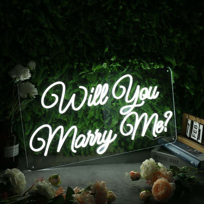 Will You Marry Me White Neon Sign | Shineneon