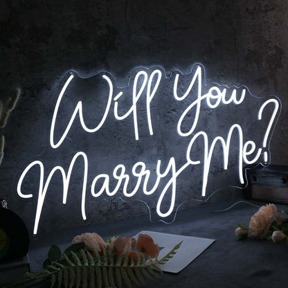 Will You Marry Me White Neon Sign For Engagement | Shineneon