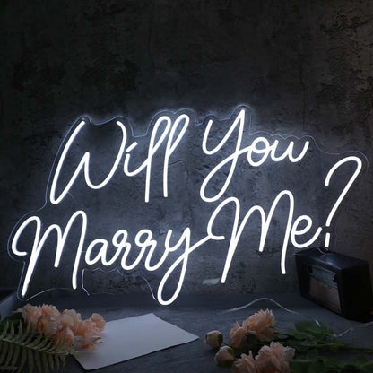 Will You Marry Me White Neon Sign For Engagement | Shineneon
