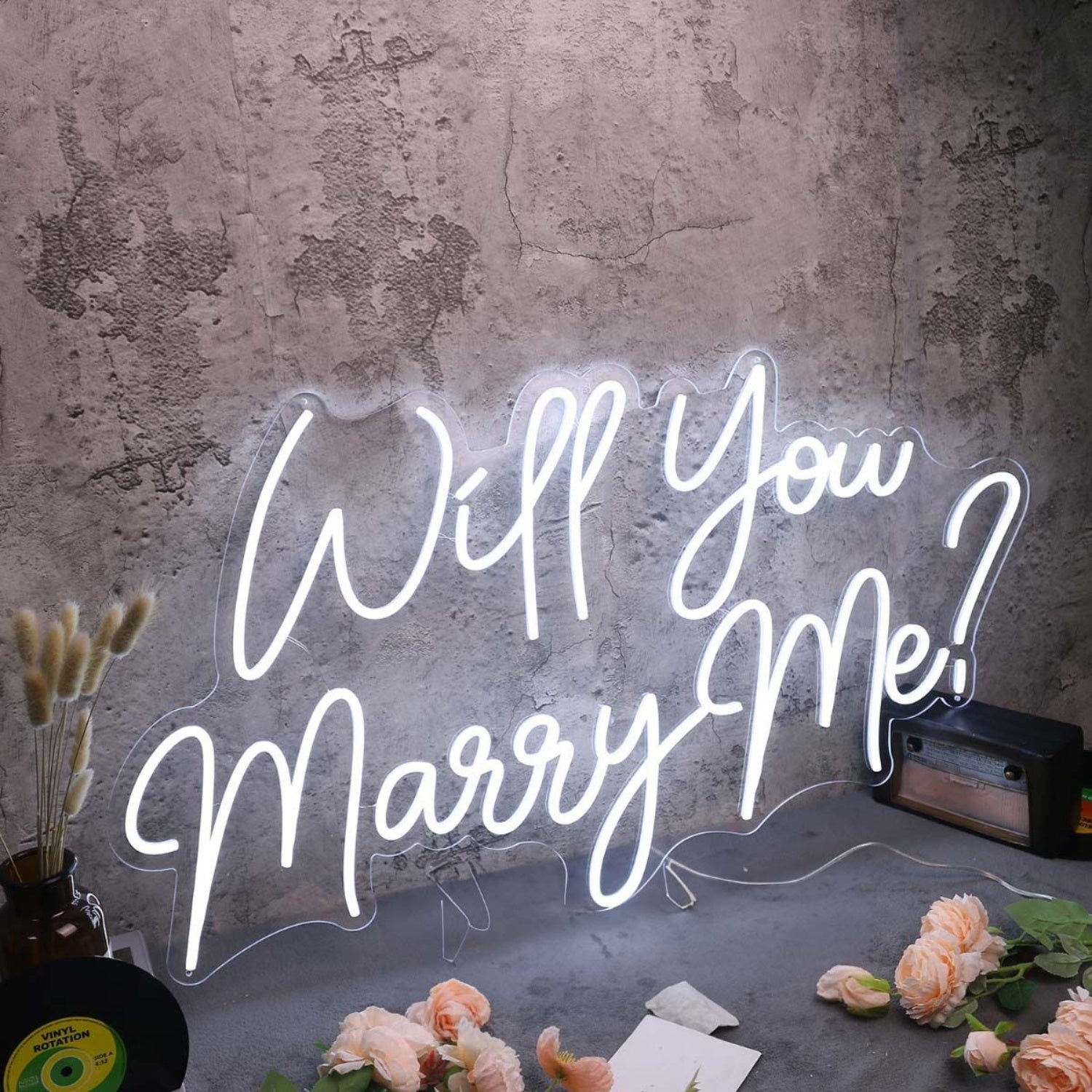 Will You Marry Me White Neon Sign For Engagement | Shineneon