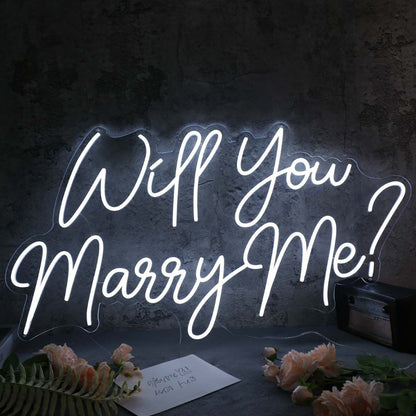 Will You Marry Me White Neon Sign For Engagement | Shineneon