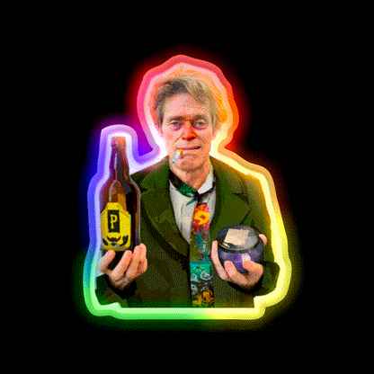 William Dafoe Disco Elysium Party Drink Tequila Led Neon Sign Rgb Color - LED neon sign close-up detail