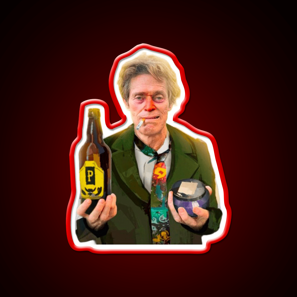 William Dafoe Disco Elysium Party Drink Tequila Led Neon Sign Rgb Color - Shineneon