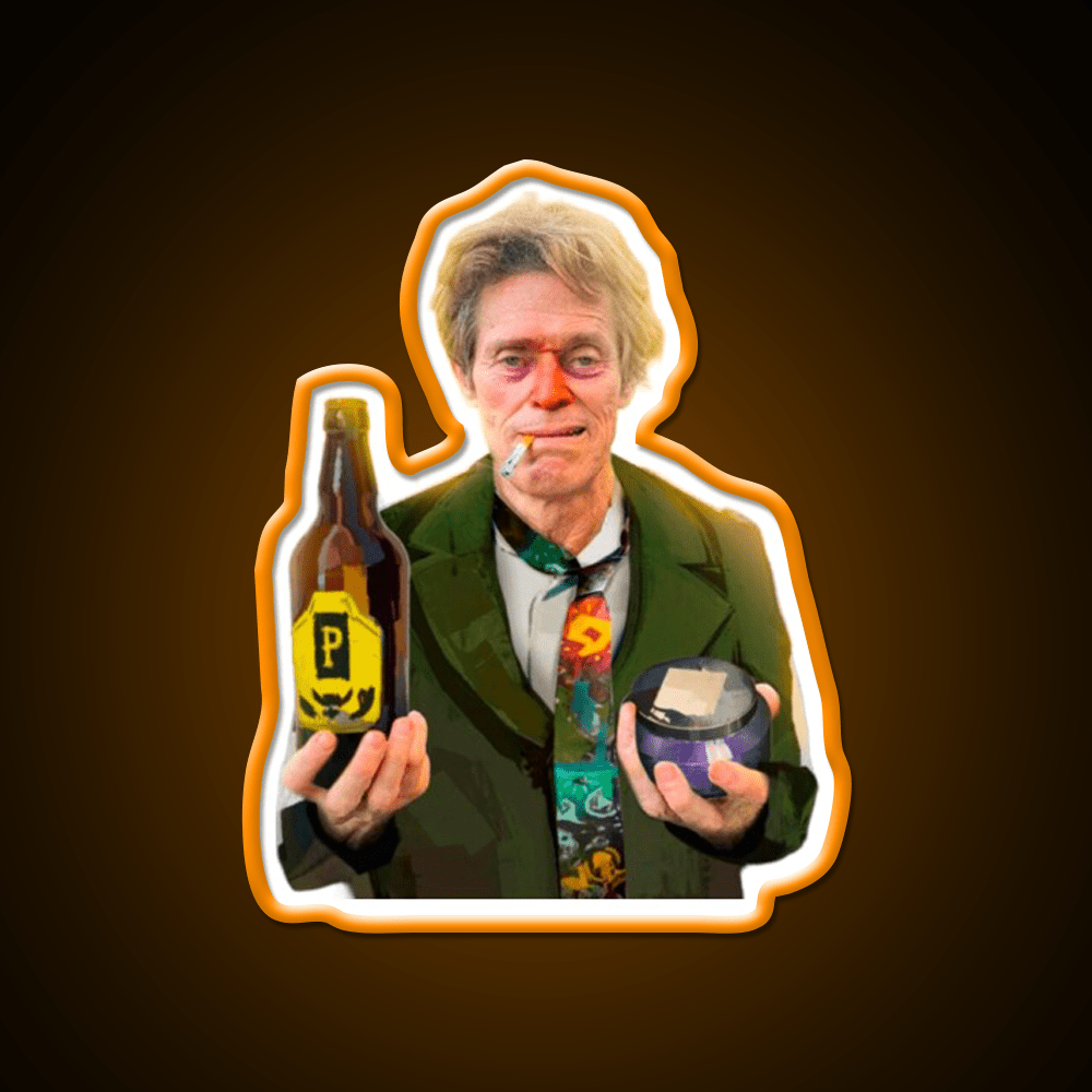 William Dafoe Disco Elysium Party Drink Tequila Led Neon Sign Rgb Color - Shineneon